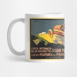 1922 Spanish Grand Prix Automobile Race, Barcelona - Vintage Poster Design Mug